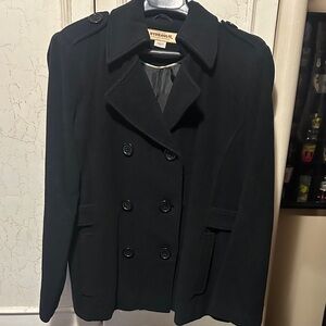 Black Double-Breasted Peacoat